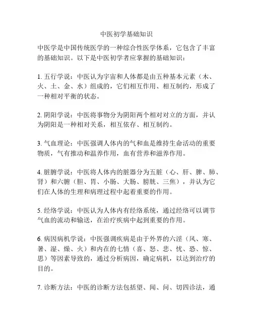 中医初学基础知识