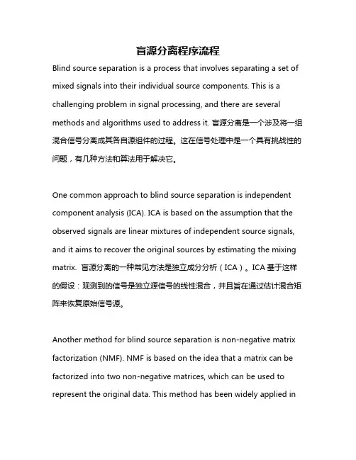 盲源分离程序流程