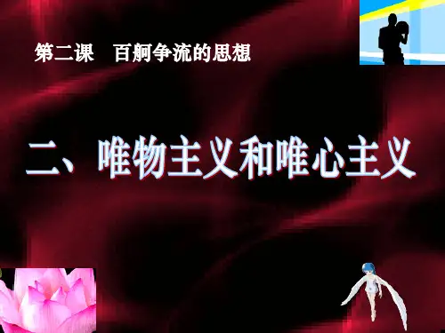 高二政治 人教必修4生活与哲学课件 22 唯物主义和唯心主义2