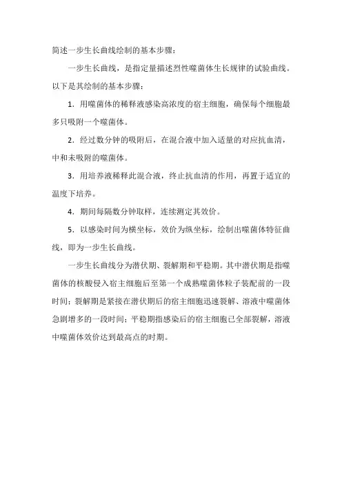 简述一步生长曲线绘制的基本步骤。