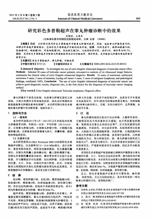 研究彩色多普勒超声在睾丸肿瘤诊断中的效果