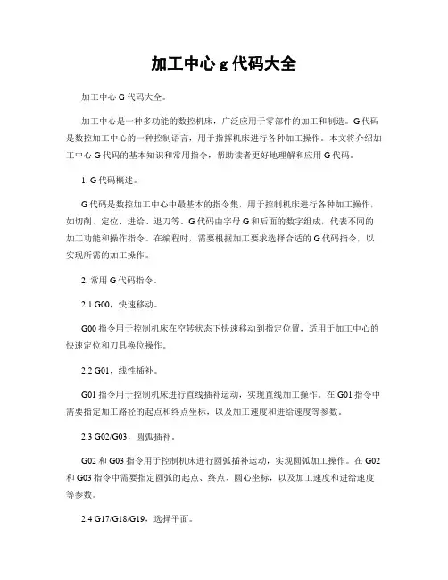 加工中心g代码大全