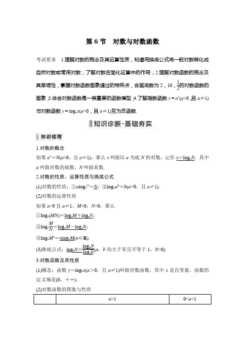 2023年高考数学(文科)一轮复习——对数与对数函数