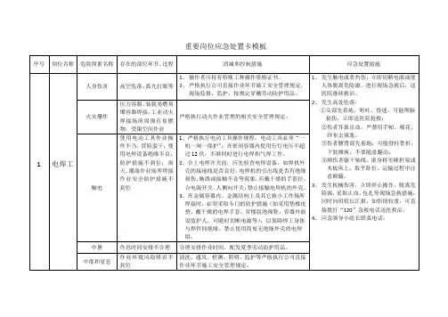 公司重要岗位应急处置卡