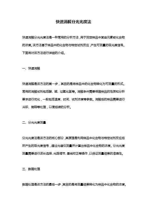快速消解分光光度法 