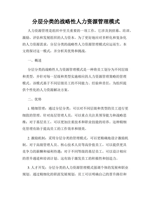 分层分类的战略性人力资源管理模式
