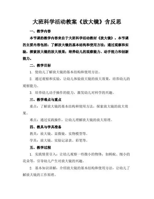 大班科学活动教案《放大镜》含反思