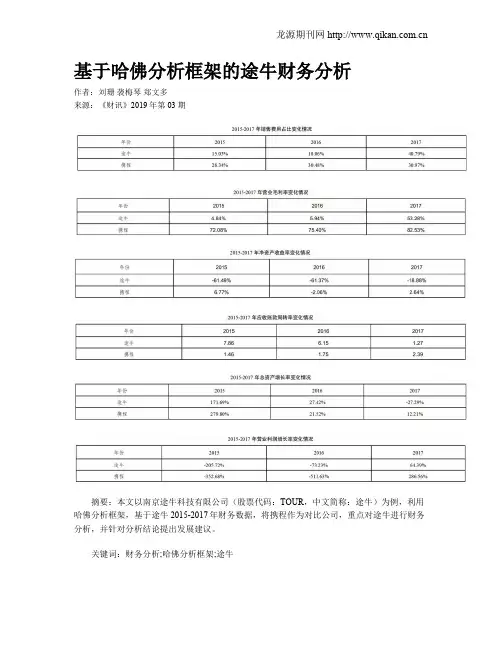 基于哈佛分析框架的途牛财务分析