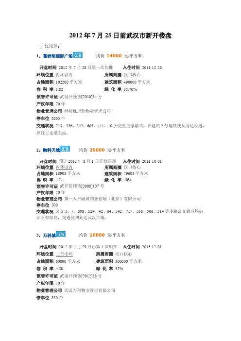 武汉市新开楼盘