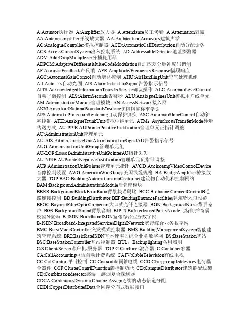 通信专业英文术语
