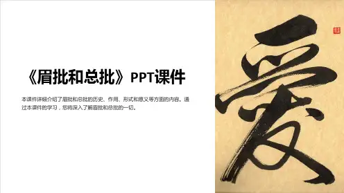 《眉批和总批》课件