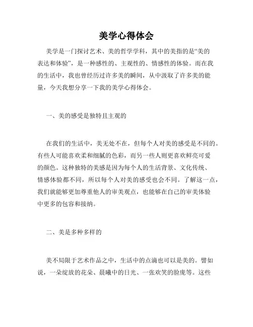 美学心得体会
