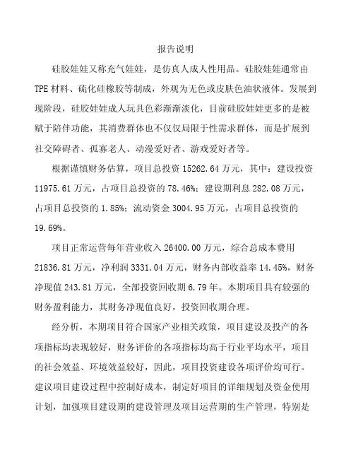 硅胶娃娃项目经济数据分析