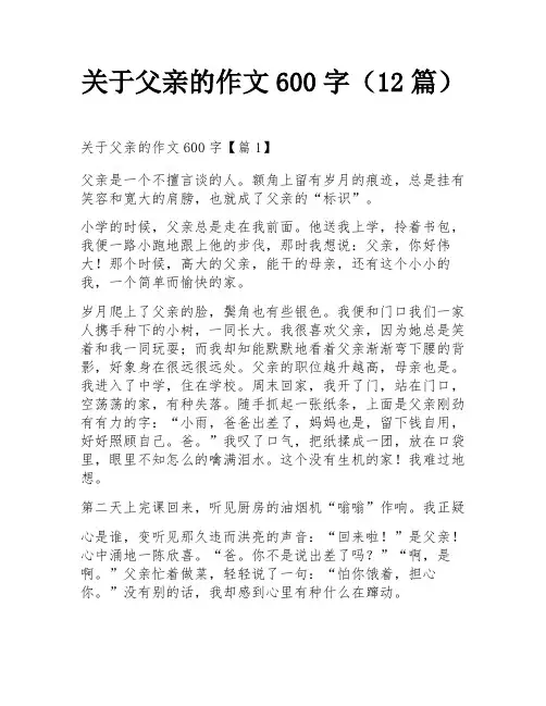 关于父亲的作文600字(12篇)