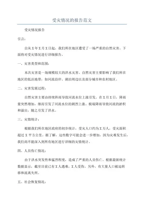 受灾情况的报告范文