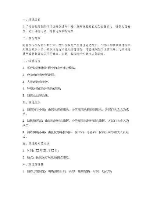医疗垃圾倾倒应急演练方案