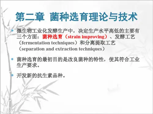 菌种选育理论与技术 PPT