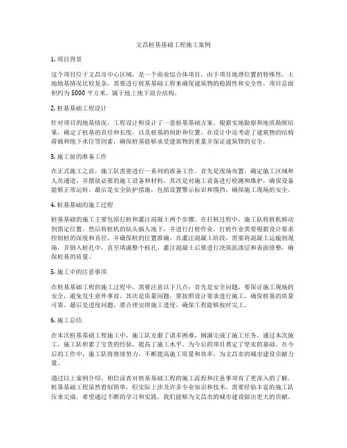 文昌桩基基础工程施工案例