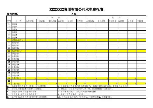 14、水电费报表