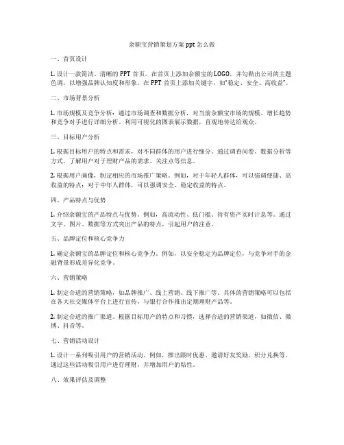 余额宝营销策划方案ppt怎么做