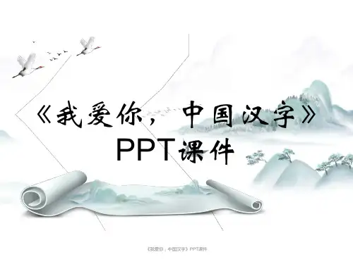 《我爱你,中国汉字》PPT课件