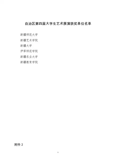 自治区第四届大学生艺术展演获奖单位名单