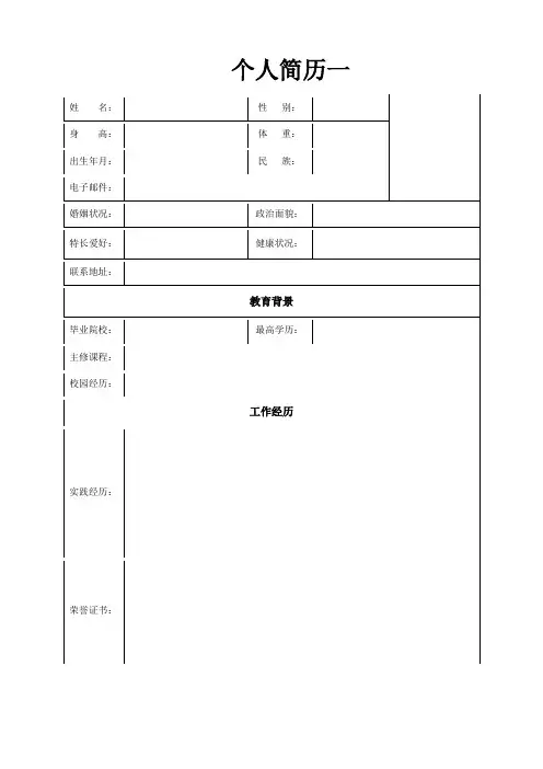 个人简历模板(15篇)