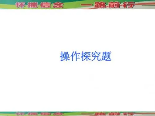 2013年中考数学考前热点拨《操作探究题 》
