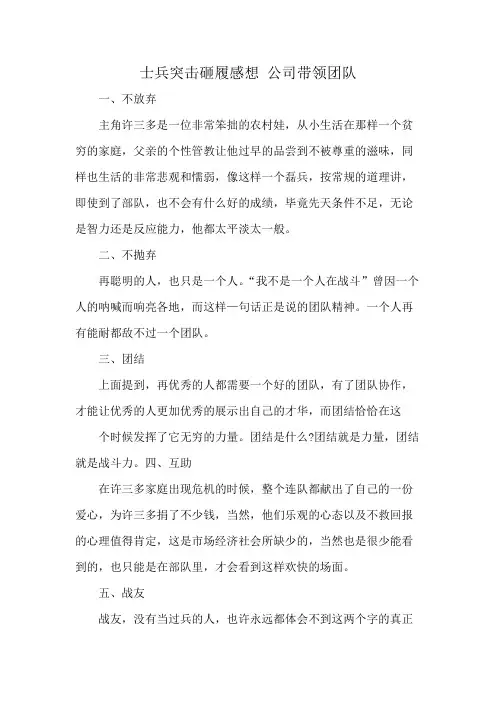 士兵突击砸履感想 公司带领团队