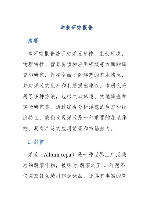 洋葱研究报告