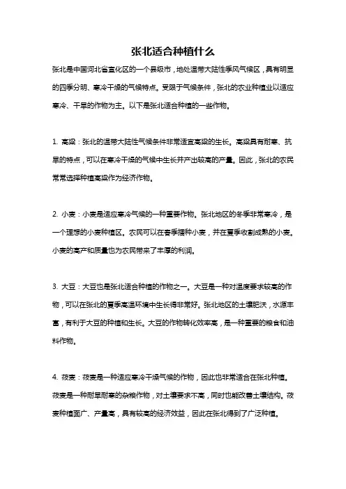 张北适合种植什么