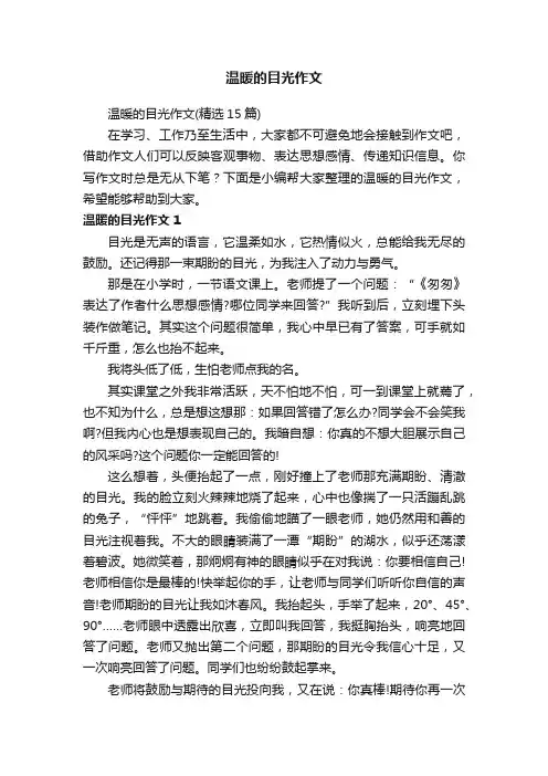 温暖的目光作文