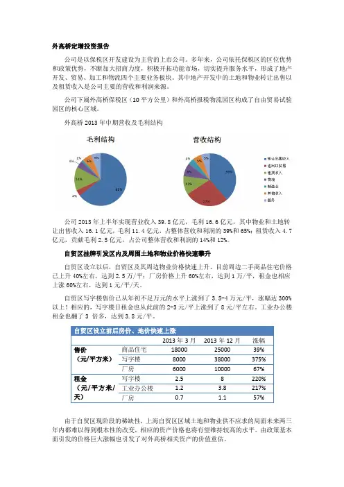 外高桥投资报告