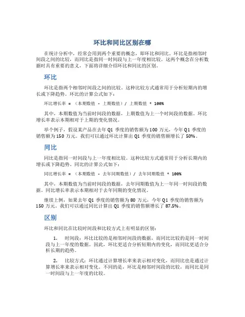 环比和同比区别在哪