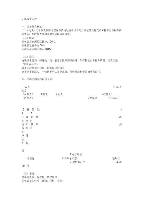 无单放货问题