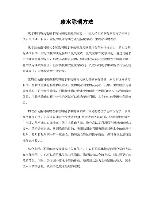 废水除磷方法