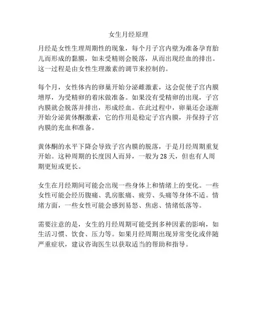 女生月经原理
