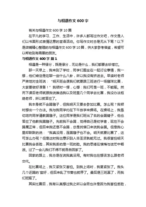 与相遇作文600字