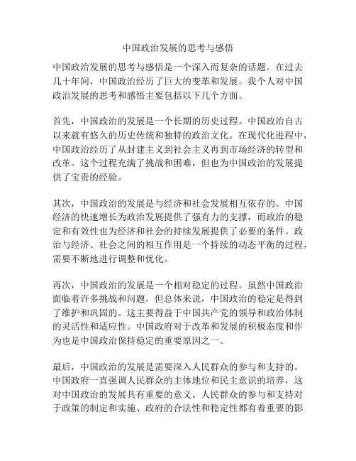 中国政治发展的思考与感悟