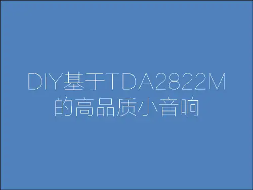 DIY基于TDA2822M的高品质小音响