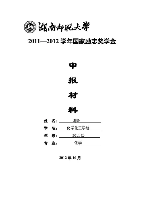 国家励志奖学金模板