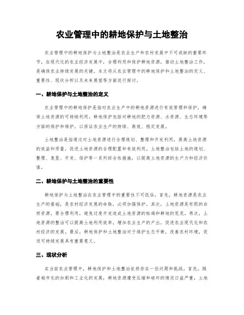 农业管理中的耕地保护与土地整治