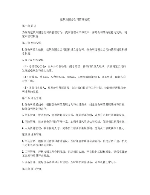 建筑集团分公司管理制度