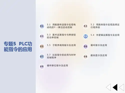 三菱PLC功能指令介绍及应用举例