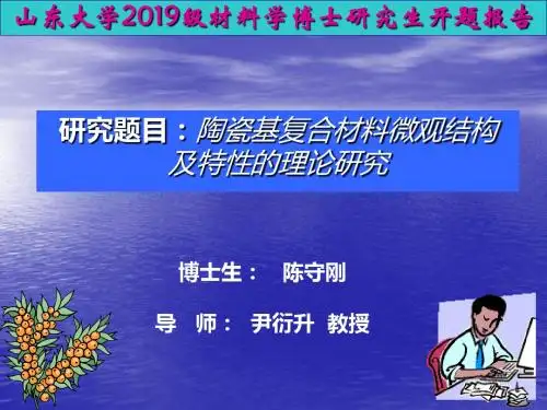 山东大学材料学博士开题报告-精品文档