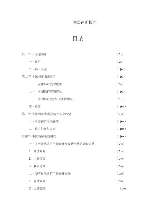 中国钨矿报告