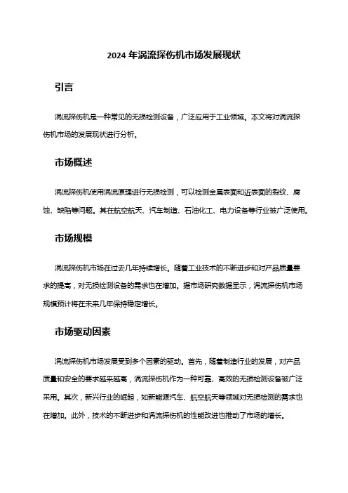 2024年涡流探伤机市场发展现状