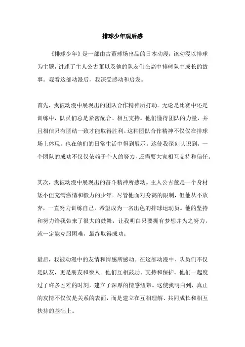 排球少年观后感