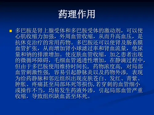 多巴胺外渗的预防1ppt课件