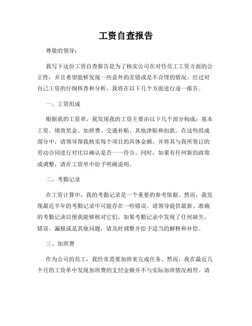 工资自查报告
